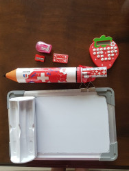 Essential School Set: Slate, Duster, Pencil Box & Calculator