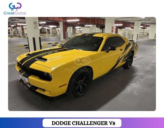 Rent Dodge Challenger V6 2018 in Dubai - Best Rates-image